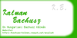 kalman bachusz business card